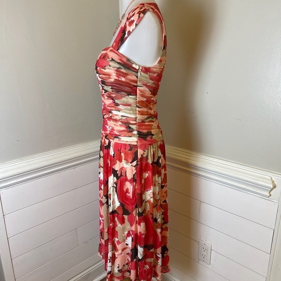 Sangria Sweetheart Floral Dress 10 FREE SHIP - Picture 4 of 5